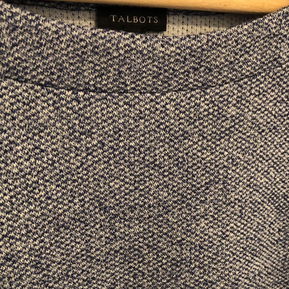 Talbots Blue/White Rolled Cuff Sweater Large - Picture 5 of 5